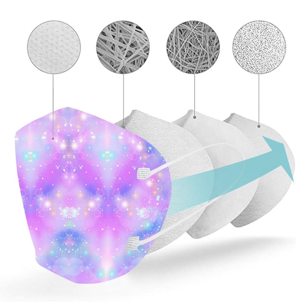 Dětská tištěná 5vrstvá maska Prachotěsná Větruodolná Znečištění mlhou Filtr