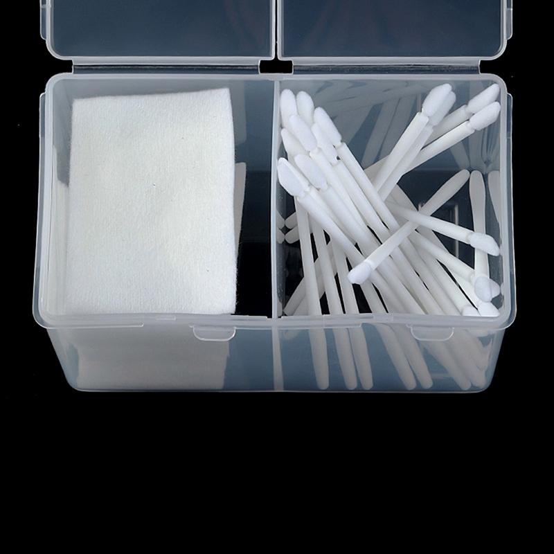 Dischetti di cotone Tamponi Salviette per unghie Pennelli per trucco Organizer Scatola portaoggetti Custodia contenitore Doppio scomparto indipendente