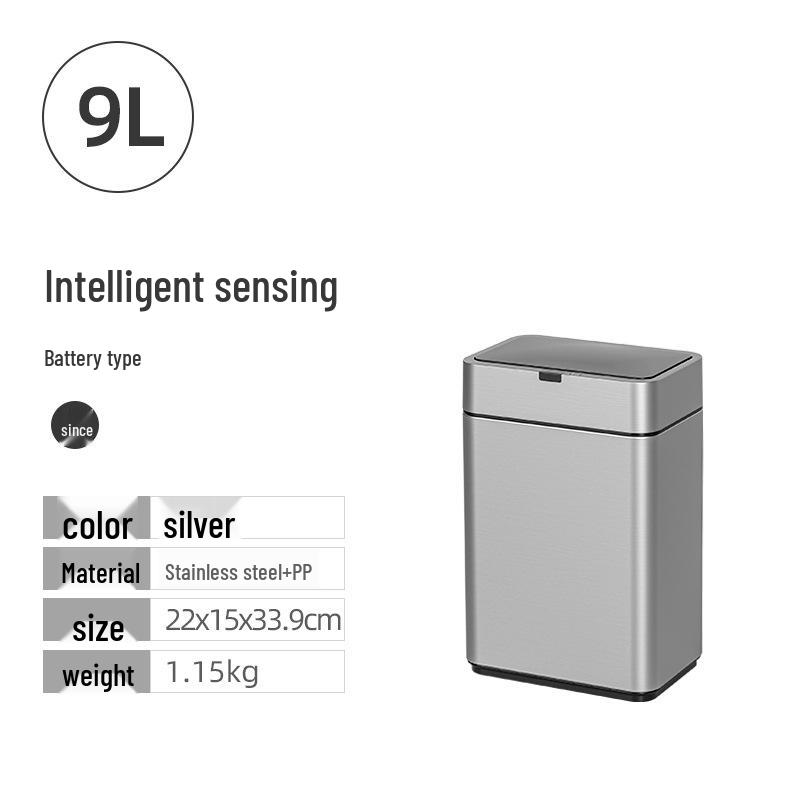 Large Capacity High-Legged Smart Sensor Trash Can with Lid for Kitchen, Bathroom, and Office