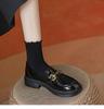 Spring 2025 new black Mary Jane single shoes platform non-slip British style JK loafer small leather shoes women's single shoes