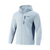Li Ning Training Series Sports Casual Minimalist Color Block Hooded Windbreaker Men Outerwear Cloud-Blue Deep-Navy AFDVA85-3