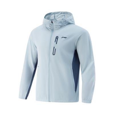 Li Ning Σειρά Προπόνησης Αθλητικό Casual Μινιμαλιστικό Color Block Ανδρικό Αθλητικό Μπουφάν Αδιάβροχο με Κουκούλα Εξωτερικό Ρούχο Ανοιχτό Μπλε Σκούρο Ναυτικό AFDVA85-3
