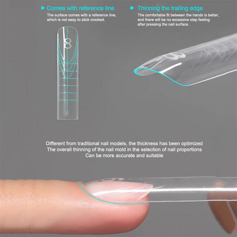 240 Stück Sandwich Dual-Nagelform Coffin Mandel-Nagelformen 14 Größen Wiederverwendbar Obere und untere Formen Nagelkunst-Verlängerung Obere Form Untere Form