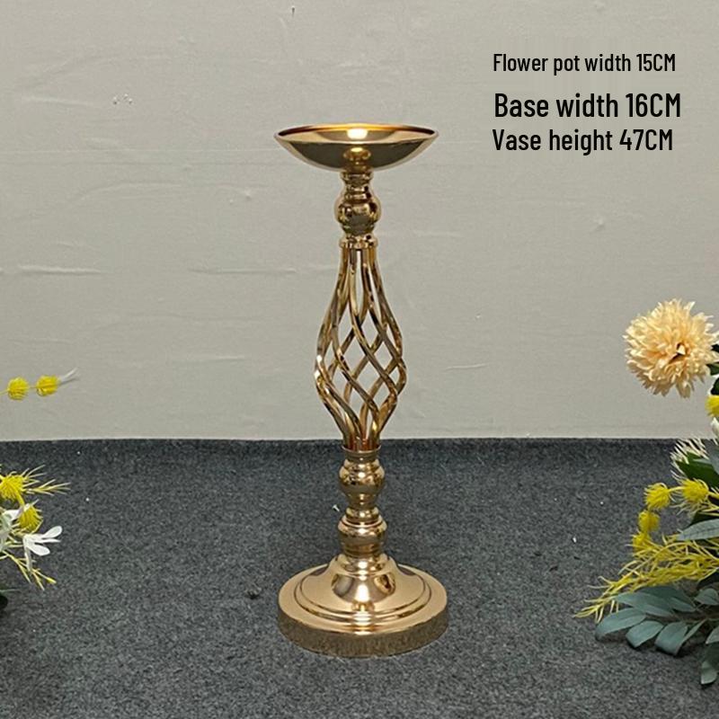 Golden European Iron Art Flower Stand for Wedding Decor and Sign-in Table