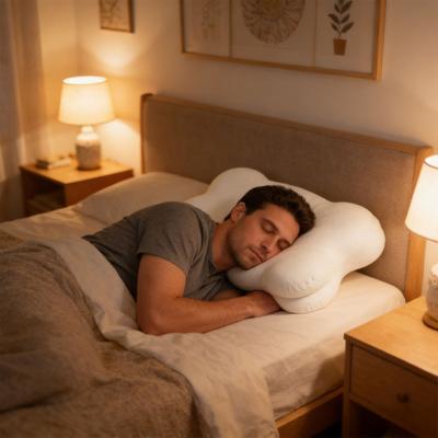 Almohada Ergonómica Nube Espuma Viscoelástica Almohada Contour con Funda Transpirable Doble Altura Almohada de Soporte Cervical para Dormir de Lado Espalda Estómago