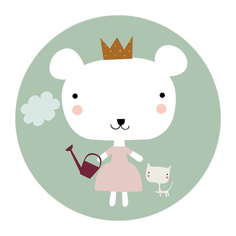 Cartoon Animal Children's Room Rug - Thickened Imitation Cashmere Floor Mat, Cute Game/Bedside Rug