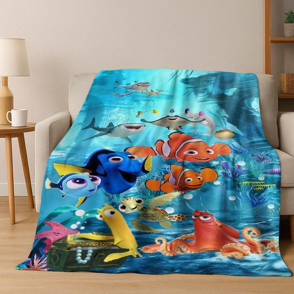HD Cartoon Finding Nemo Underwater World Flannel Blanket,Warm and Cozy Soft Throw Blanket for Home Bedroom Bed Sofa Picnic Cover