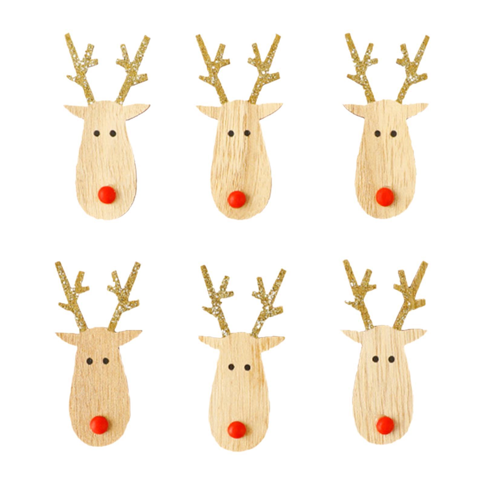 

6x Christmas Tree Wood Hanging Pendant DIY Crafts Decorative Accessory with Clips for Holiday Decor Multifunctional Lightweight