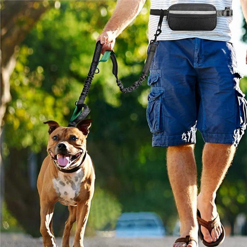 A58Z Multifunctional Sports Waist Bag For Dog For Pet Running& Walking Adjustable Extended Hand Free Leash