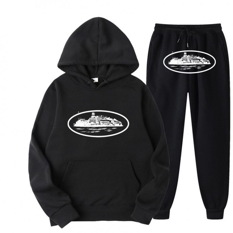 Kotez Unisex Hip-Hop Streetwear: Trendy Loose-Fit White Hoodie Set
