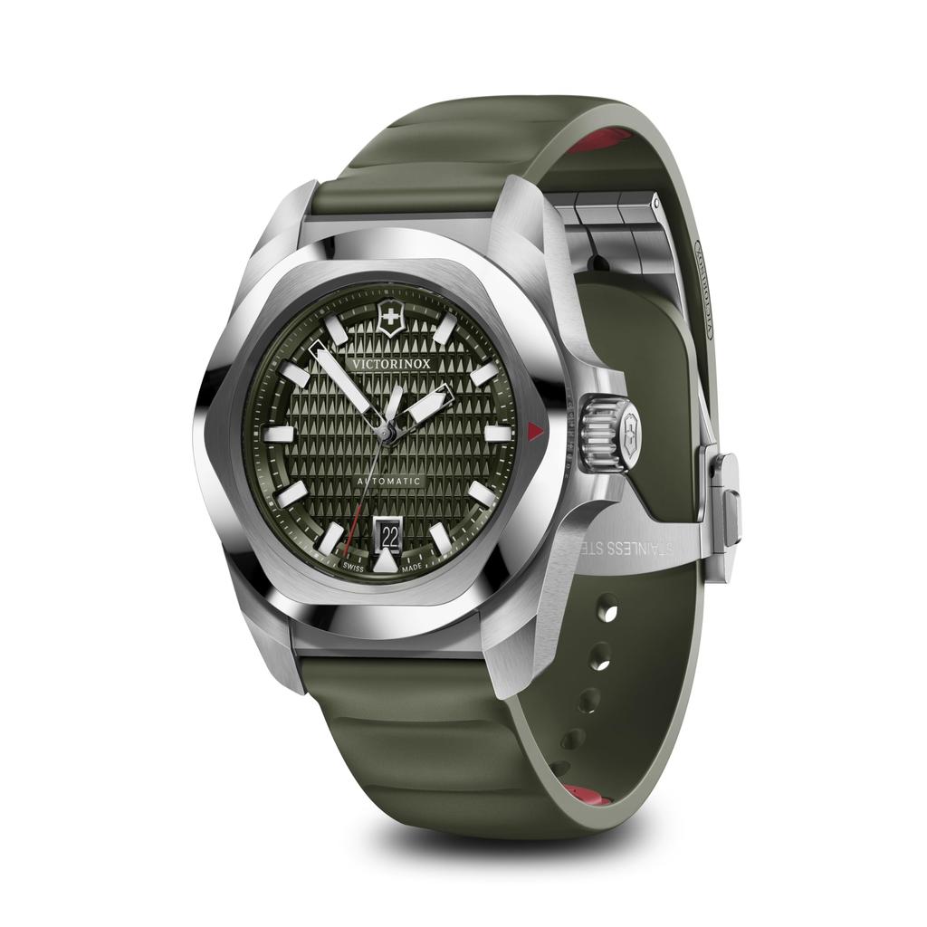 VICTORINOX Automatic Watch Analog Waterproof Automatic Winding Green Dial Green Rubber Strap Stainless Steel Case Multi Tool Set Strap Replacement 5