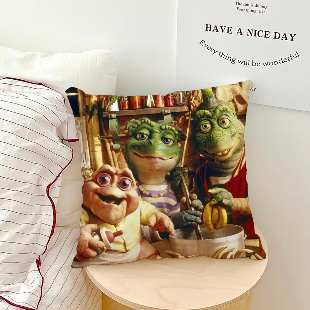 Baby Sinclair The Dinosaurs Square Cushion Cover Soft Cushion Cases for Farmhouse Sofa Decor Home Decorations and Protector
