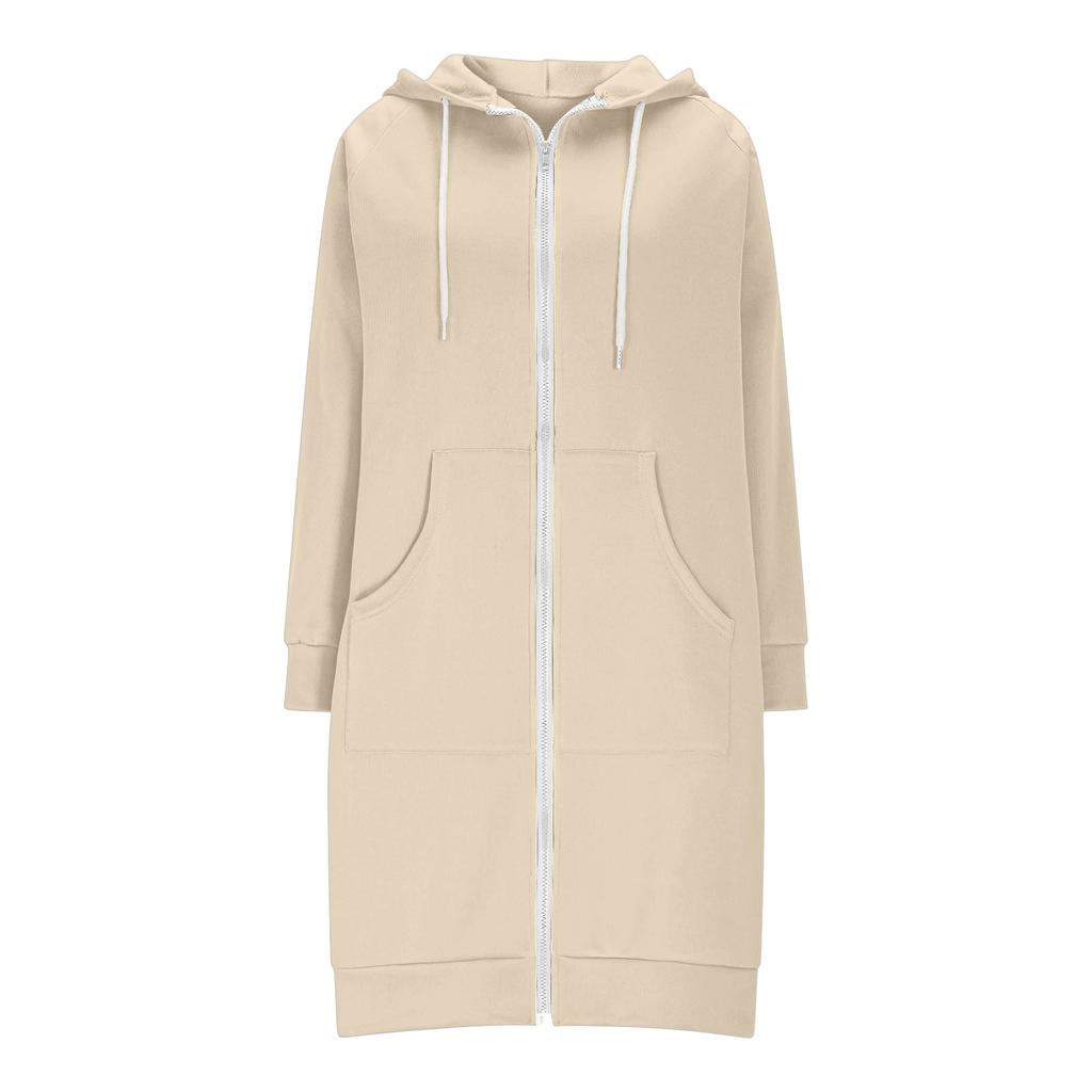 Women's Fashion Raglan Sleeve Long-Sleeve Casual Jacket With Zipper Hoodie