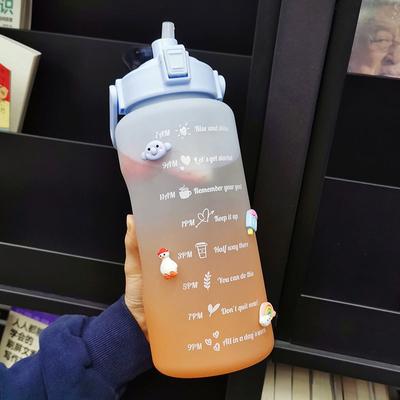 2 Liter Water Bottle Motivational Sport Water Bottle Leakproof Bottles Drinking Outdoor Travel Gym Fitness Jugs for Kitchen Cups