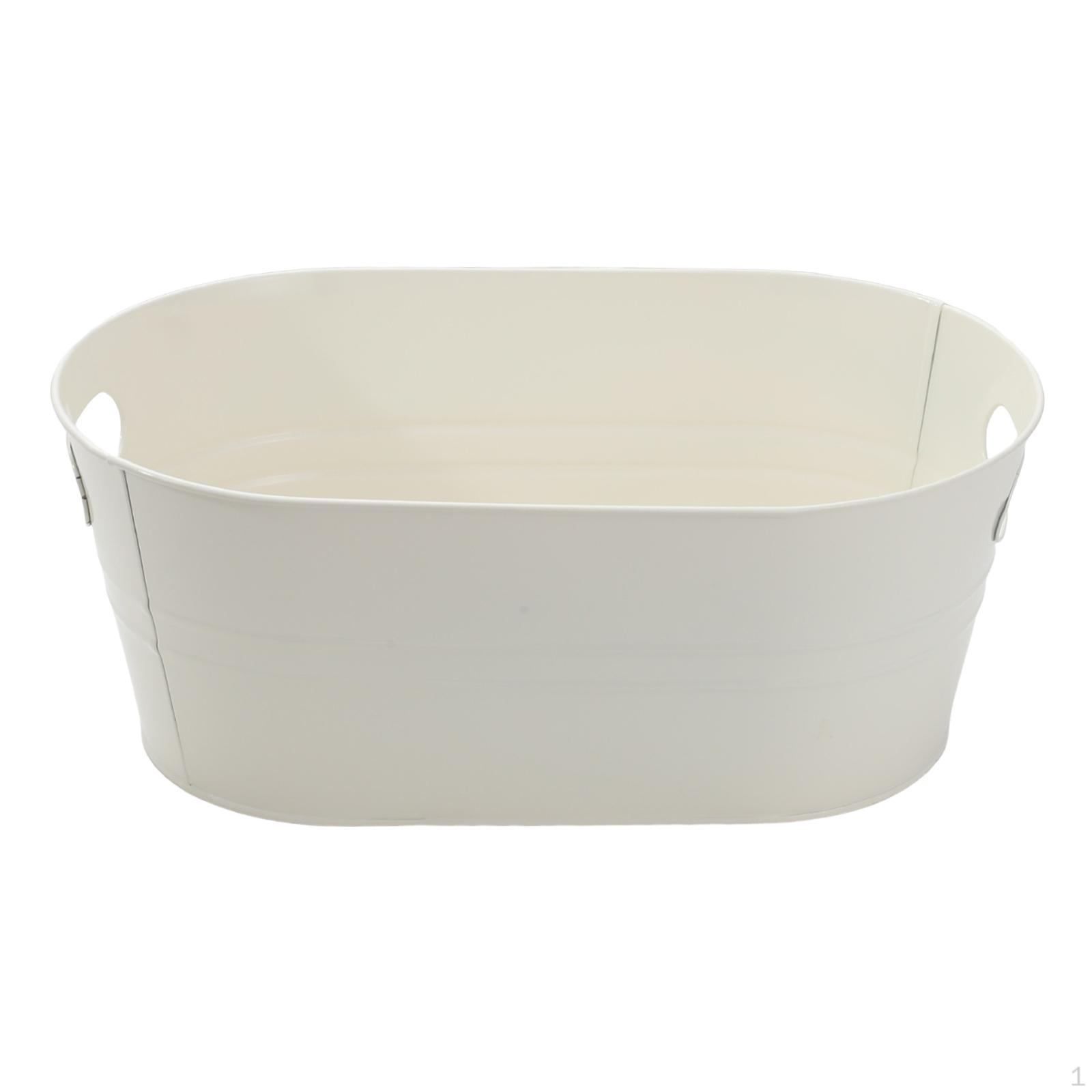 

Galvanized Oval Ice Bucket for Drinks, Champagne Bucket, Bar, Restaurant, Parties, Family белый