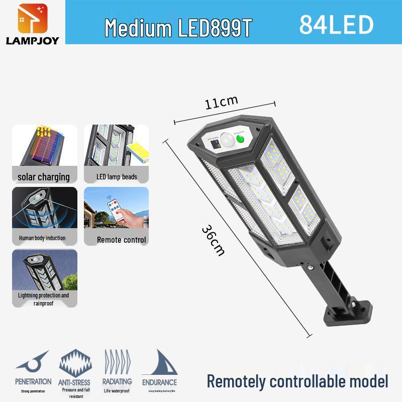Solarbetriebene LED-Außenhofleuchte mit Bewegungssensor, Wasserdicht, für Fernbedienung und Straßenbeleuchtung