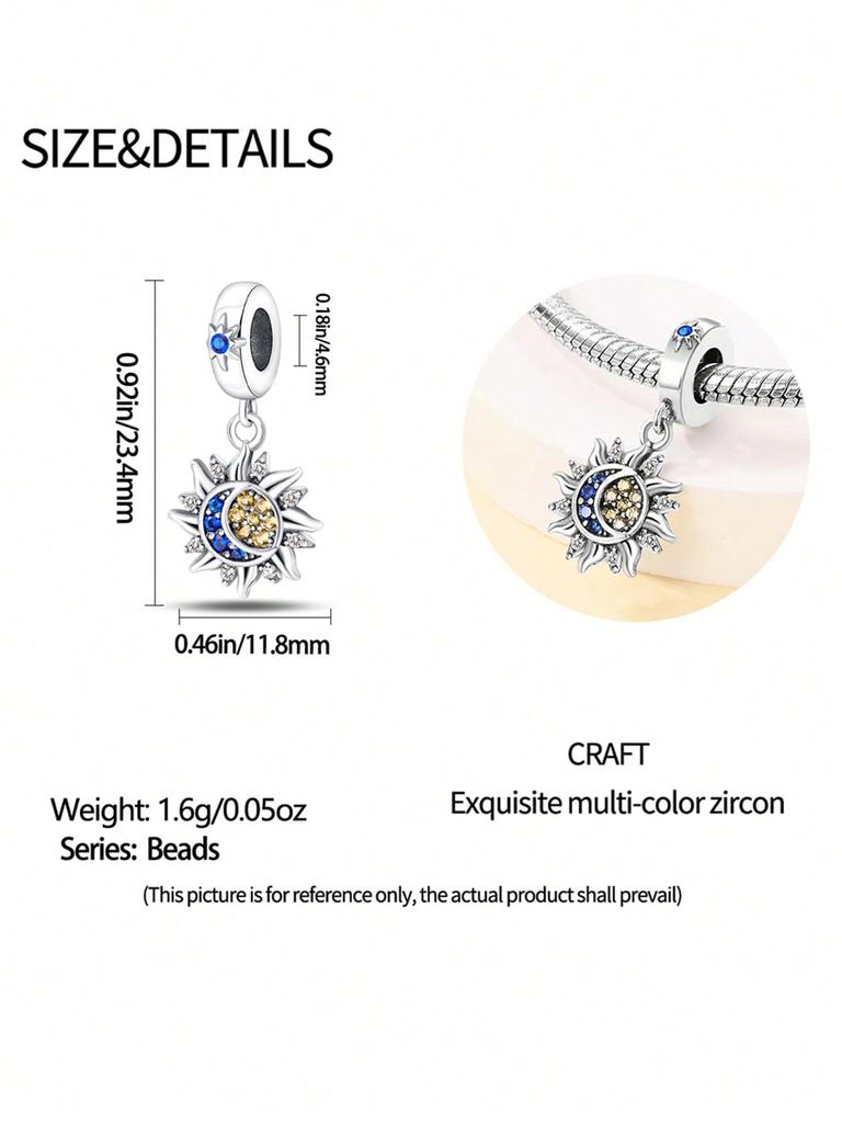 Charms Plata Moon Stars Sun Beads Charm Copper Plated Fit Charms Copperoriginal Bracelet For Jewelry Making Diy Charm