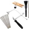 ABBP-Professional Jeweler's Saw Set Include Saw Frame 144 Blades Wooden Pin Clamp Wood Metal And Cutting Lubricant