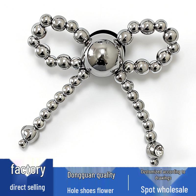 Metal Bow Shoe Flower Accessories - Decorative Buckles for Hole Shoes