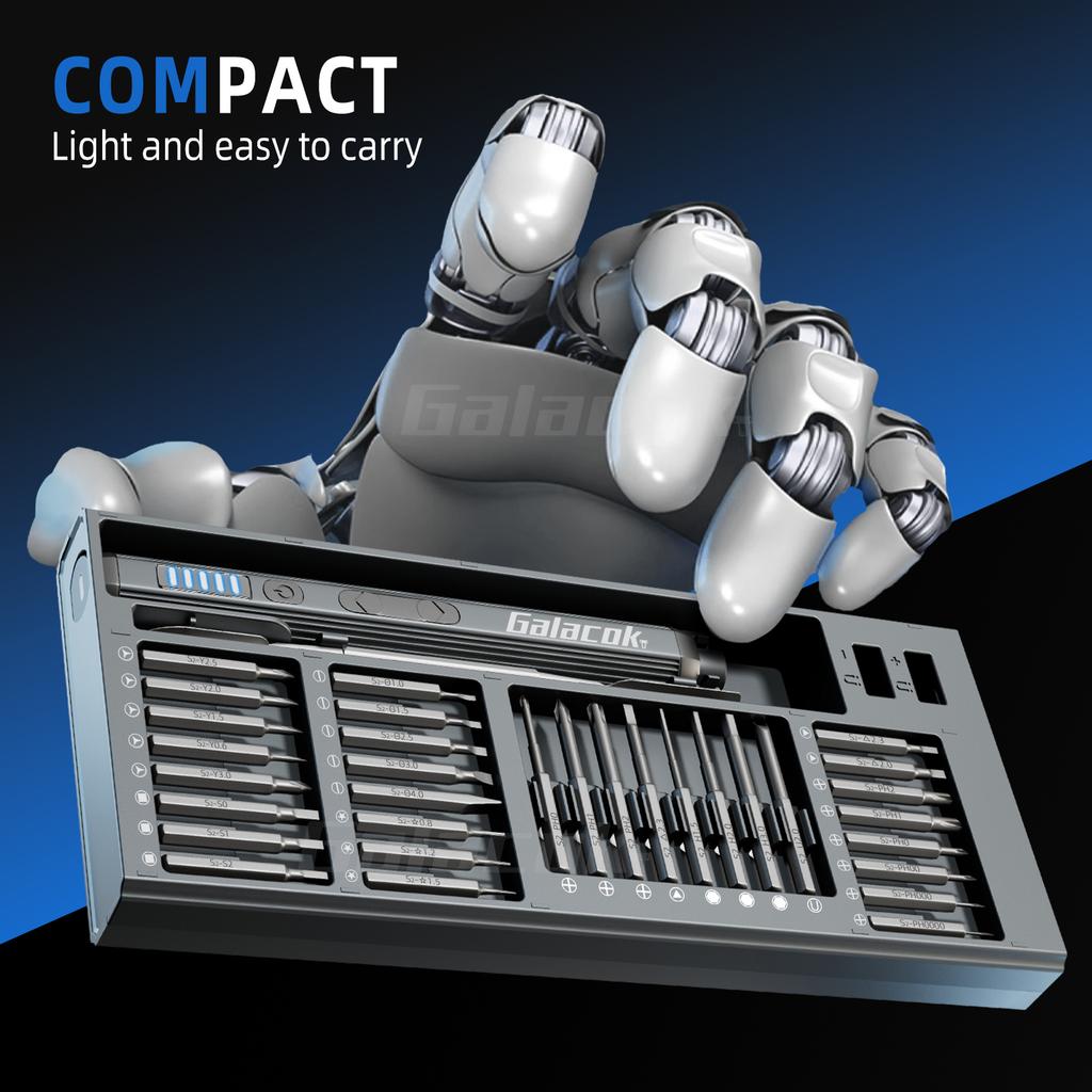 Precision Electric Screwdriver Set Cordless 64 Precision Drill Bits 5 Torque Settings LED Mobile Phone Repair Hand Tool Kit DIY