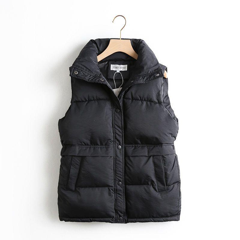 

Unisex Korean Style Cotton Down Vest - Women s Autumn/Winter Outerwear, Short and Loose Fit S (up to 50 kg)