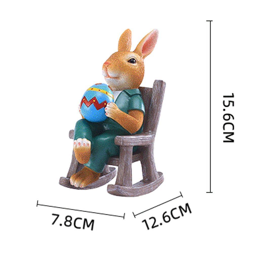 Festival Easter Bunny Statues Cute Rabbit Desktop Decor  Home Office Courtyard