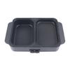 2-in-1 Indoor Antihaft-Elektro-Hot Pot und Pfanne, Tragbarer Multifunktionaler Rauchloser Koreanischer BBQ-Grill, Geeignet für 1-2 Personen