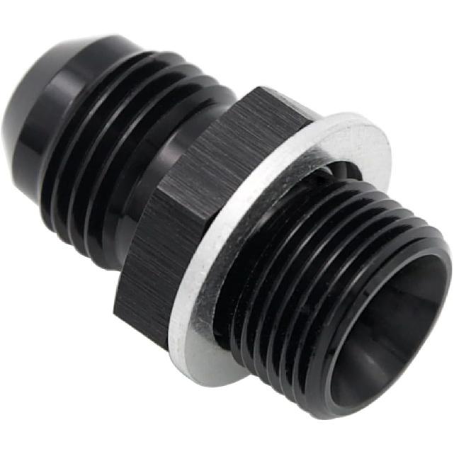 Aluminum 6AN Male Flare to 9/16-24 Male Carb Carburetor Fuel Inlet Fitting Adapter Black
