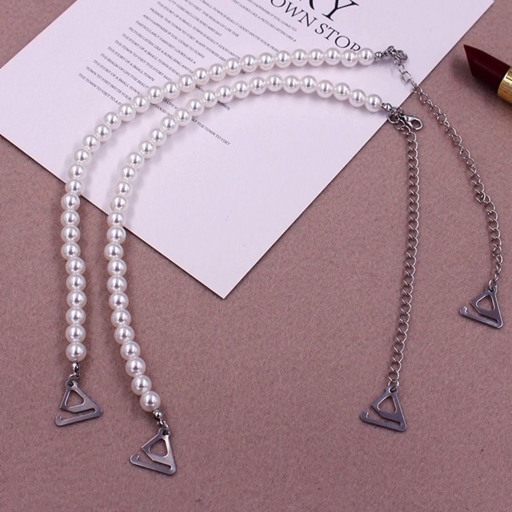 1Pair Metal Aniti-slip Bras Straps Fashion Rhinestone Pearl Underwear Strap Adjustable Shoulder Strap Women Lingerie Accessories
