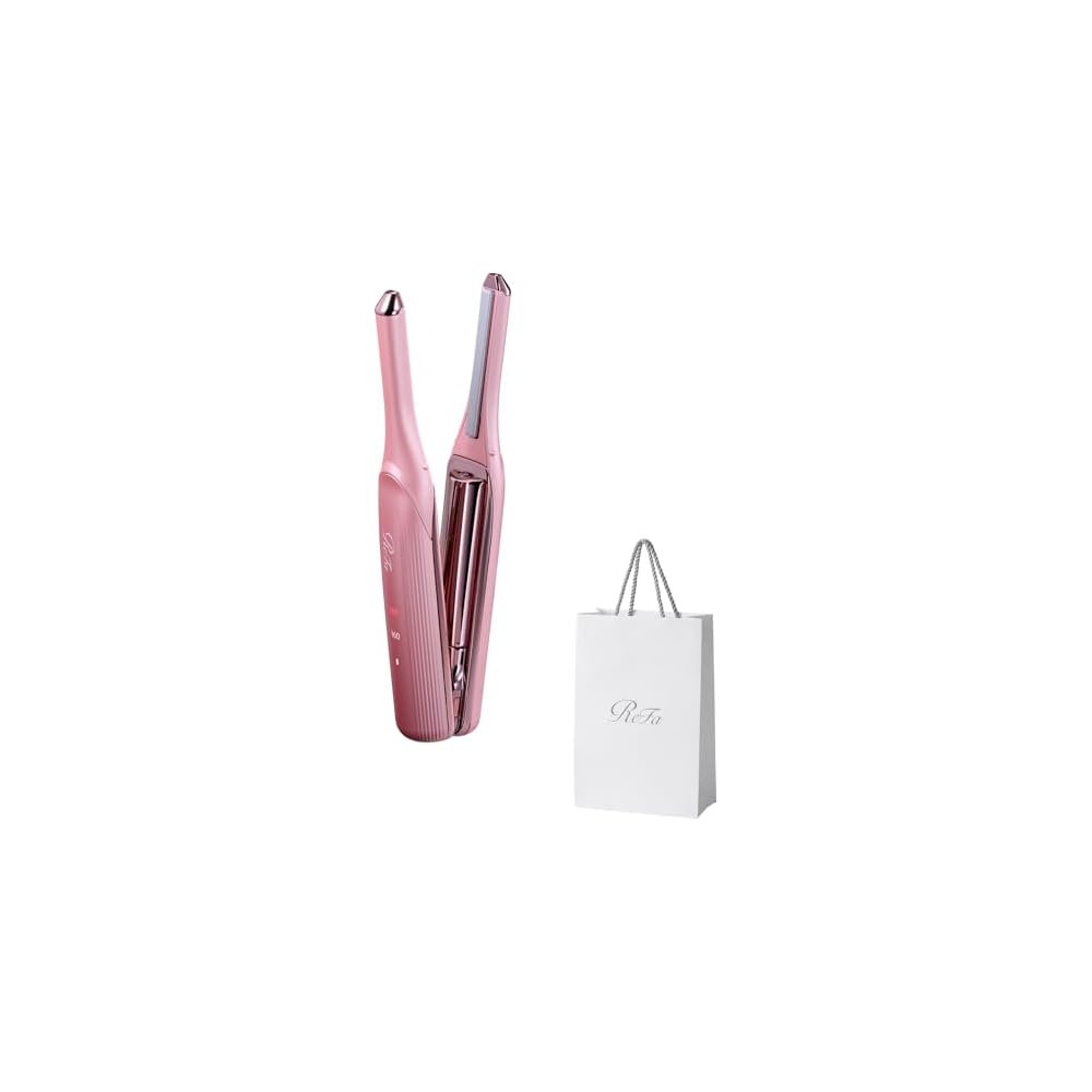ReFa FINGR IRON ST6 Cordless Hair Styling Iron Silky Pink with Guidebook and Shopper