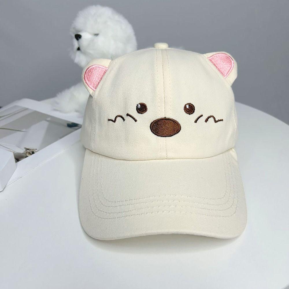 Casual Embroidery Sunshade Duckbill Caps Adjustable Pink Pig Sunshade Hat Cartoon Baseball Cap Outdoor Sports