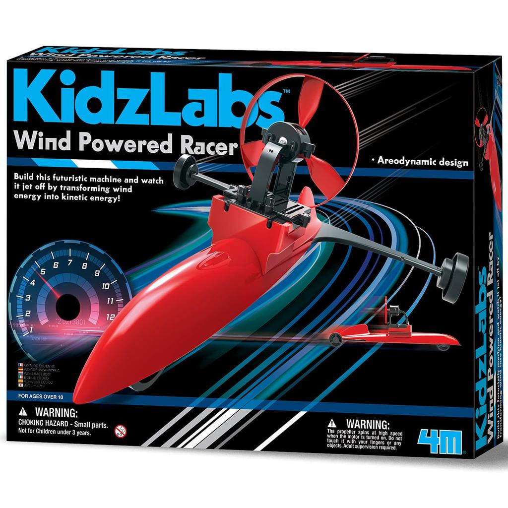 Wind Race Car Kids Lab 4M Experiment Craft Wind Elementary and Middle School Independent Home STEM Education Wind-Powered / Kit, Set, Power, Kids,