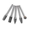 5 Pcs Tungsten Steel Grinding Burr 6mm Shank 10mm Head Rotary Cutter Bits Kit