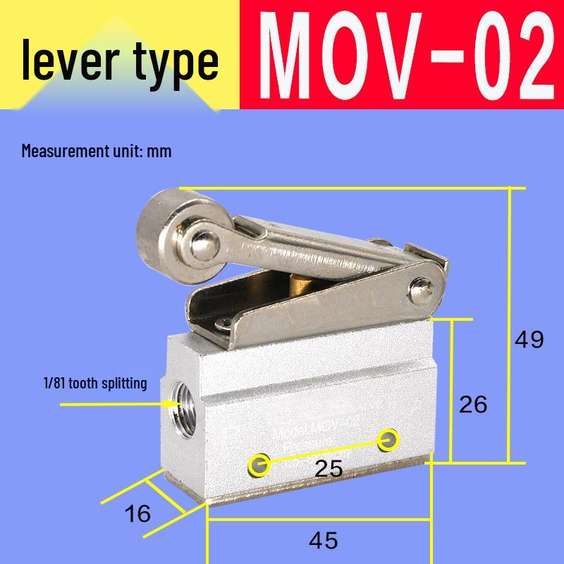 MOV-01-02-03A: Manuelles pneumatisches Regelventil - Zwei-Wege-Drei-Wege-Richtungsventil