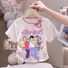 Girls' Fashionized Witch-Hunting Girl Group Top - Summer Children's Round-neck Short-sleeved Pure Cotton T-shirt