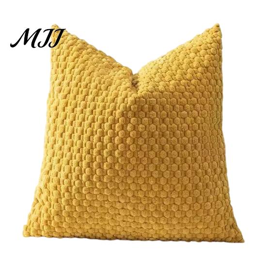 Invisible Zipper Pillow Protector Bubble Corduroy Throw Pillowcase, Decorative Square Cushion Cover, Soft Skin Friendly Bedside Pillows Textured Cover