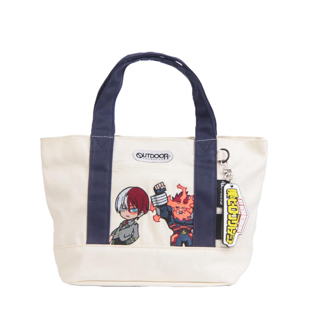 Hero Academia x OUTDOOR Мини-сумка-тоут с брелоком Шото Тодороки x Всемогущий ODHA11 Белый [Мои ПРОДУКТЫ] - белый