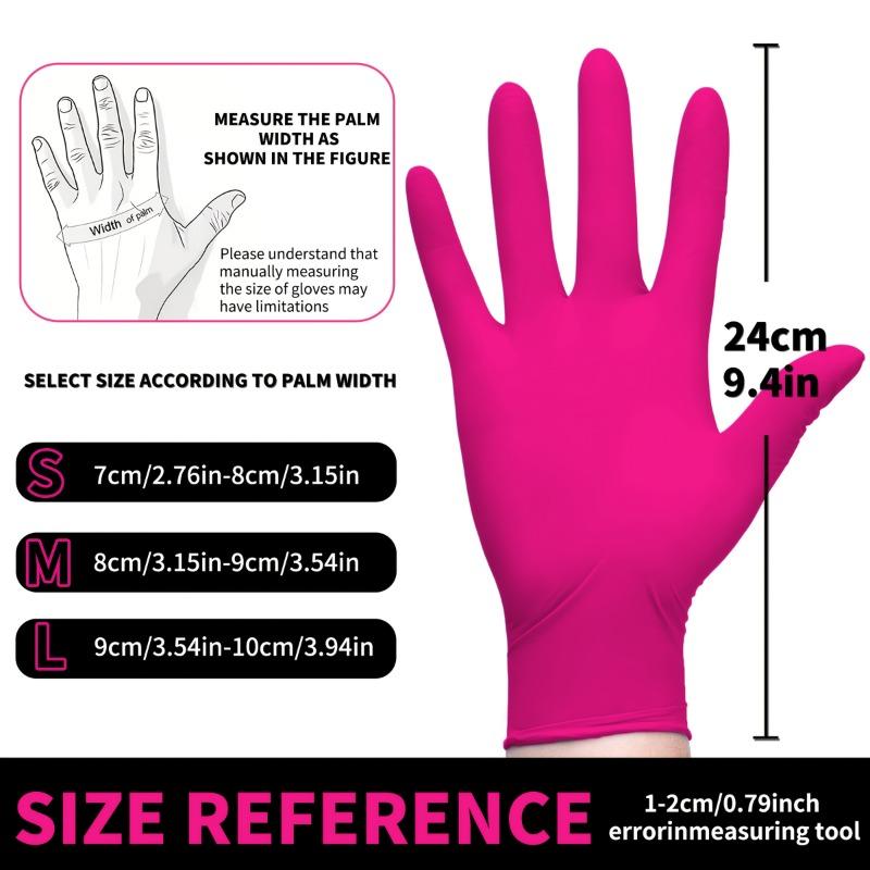 30PCS High Elastic Rose Red Nitrile Gloves, 9 Inch Reusable Non-Slip Gloves, Disposable Household Rubber Gloves