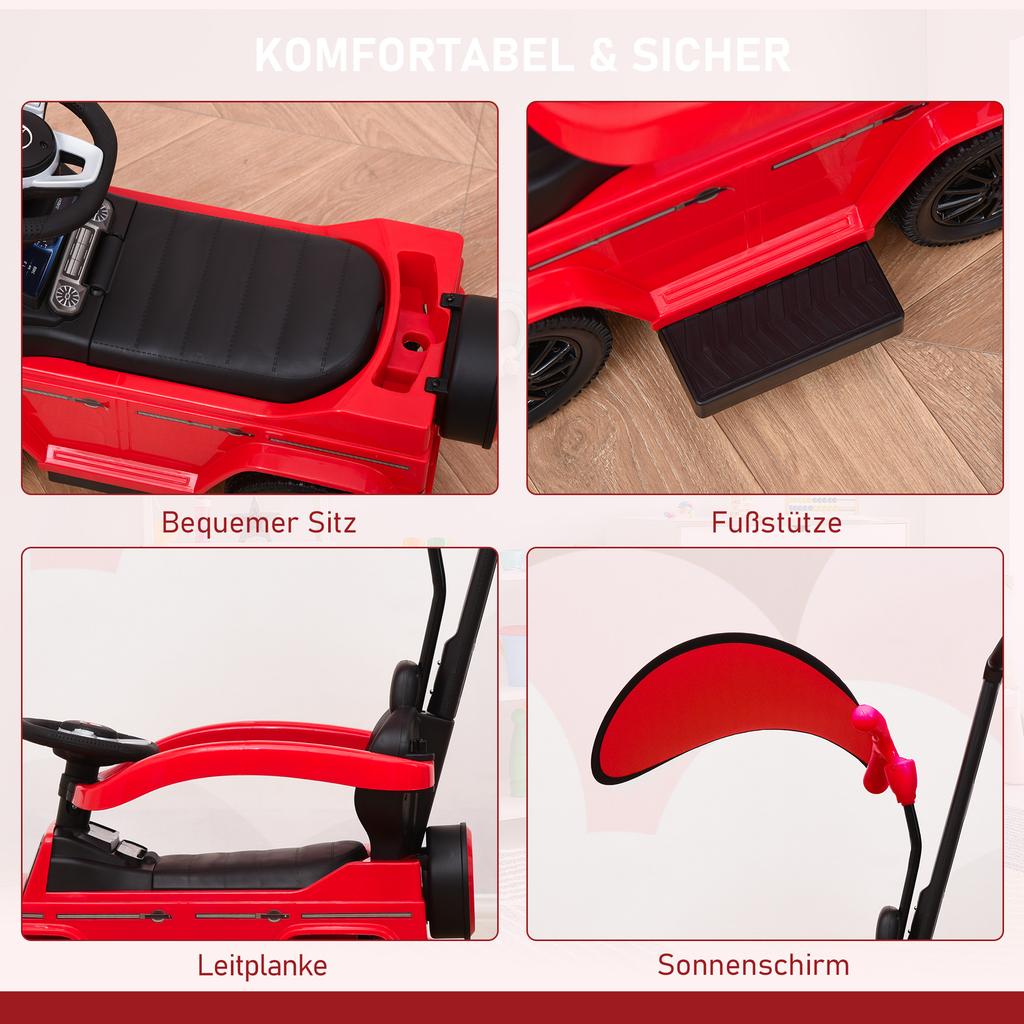 3 in 1 Macchina da Corsa Spingibile per Bambini Piccoli Scivolo a Piedi G350 Deambulatore Licenziato Spinta con Clacson Volante NESSUNA ALIMENTAZIONE