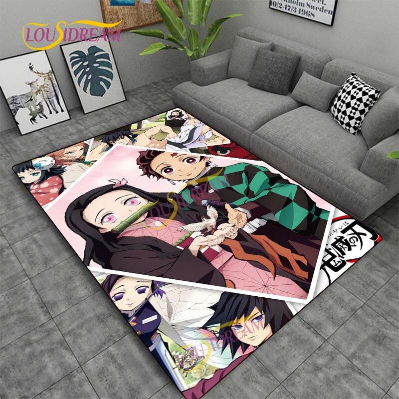 Demon Slayer Japan Cartoon Rug Kitchen Mat Bedroom Door Rug Living Room Carpet Children Game Soft Mat
