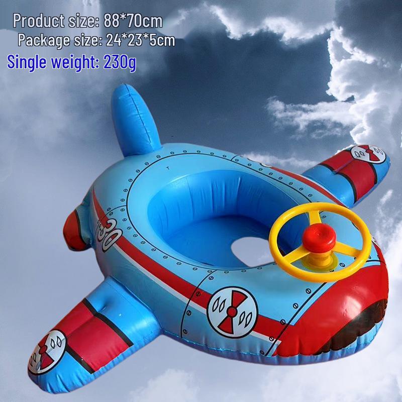 Large Toddler Boat-Themed Swimming Ring with Canopy & Steering Wheel
