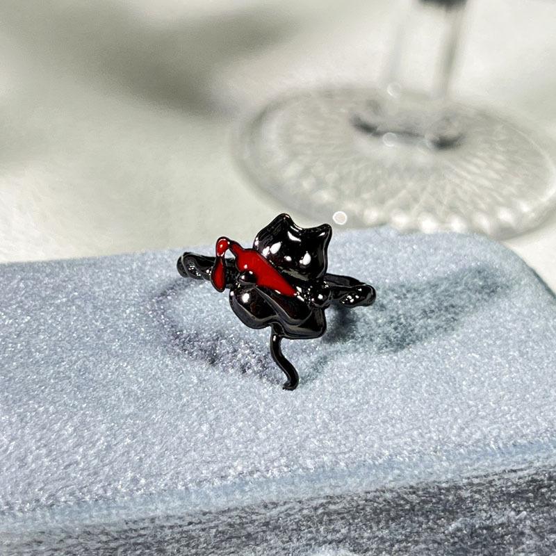 Halloween Themed Dark Vibe Ghost Spider Personality Ring Genderless Punk Niche Trendy Cool Ring