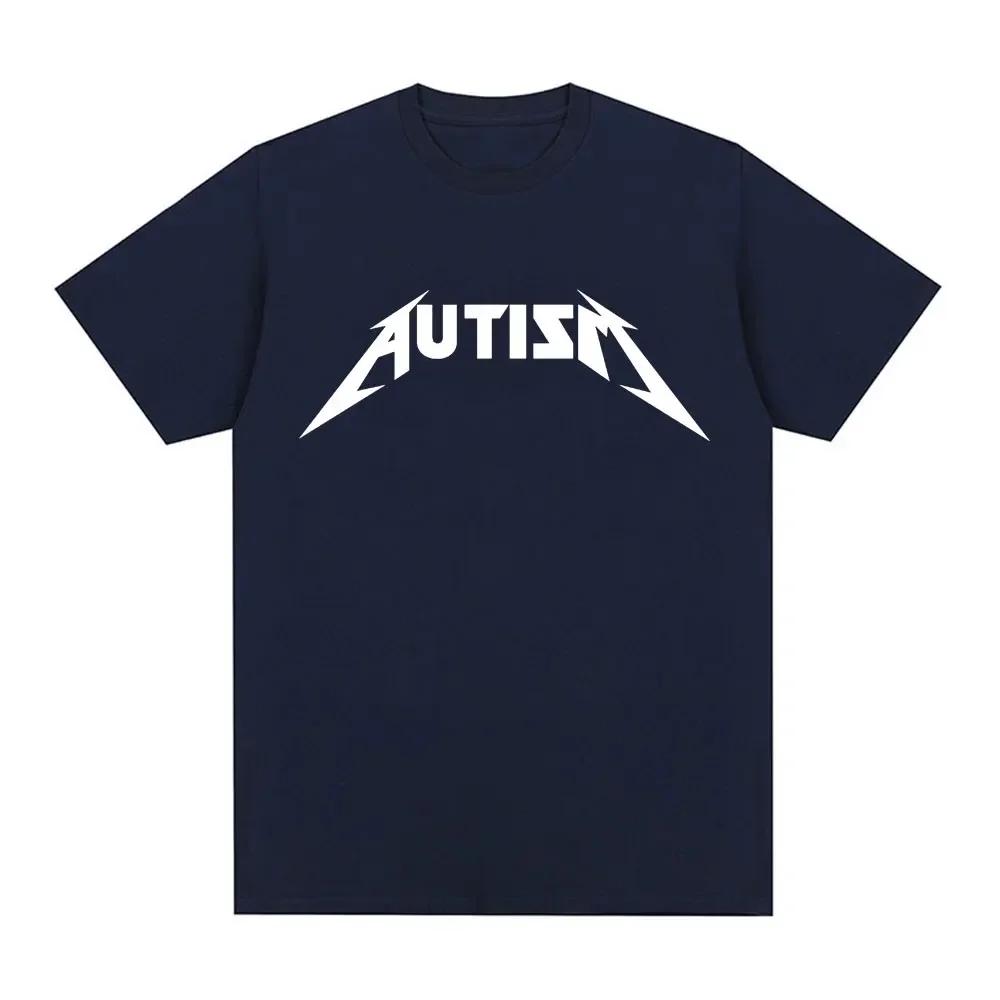 Autism Metal Rock Meme Tshirt Men Women Fashion Hip Hop Short Sleeve Oversized Tshirts Summer Sport Loose T Shirt Tops