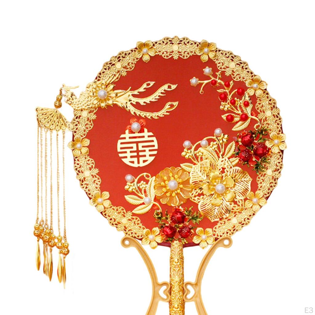 Wedding Fan Bride Bouquet Classic Ornaments Round Photography Props Accessories Bridal