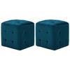 Day and Night - Day and Night Nightstands 2 Units Blue Velvet 30x30x30 Cm