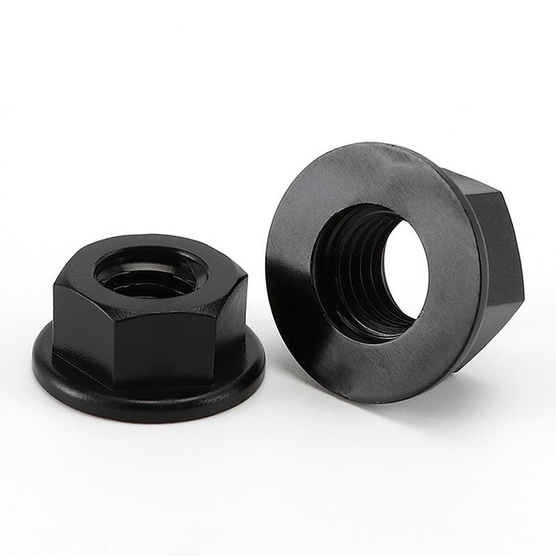 Black/White Flat Bottom PA66 Plastic Nylon Insulation Hexagonal Hex Head Flange Nut M3 M4 M5 M6 M8 M10 M12 Nylon Flange Nuts