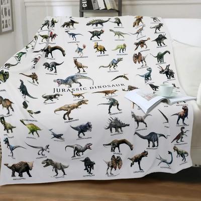 Dinosaur Blanket for Boys Jurassic Dino World Park Soft Flannel Throw Blanket Dinosaur Room Decor for Boys Gifts for Sofa Bed#