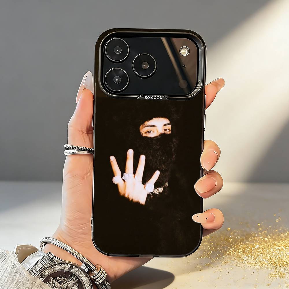 C-Cris MJ Singer Phone Case For iPhone17,16,15,14,13,12,11,Pro,MAX Gray Matte Silicone Black Cover