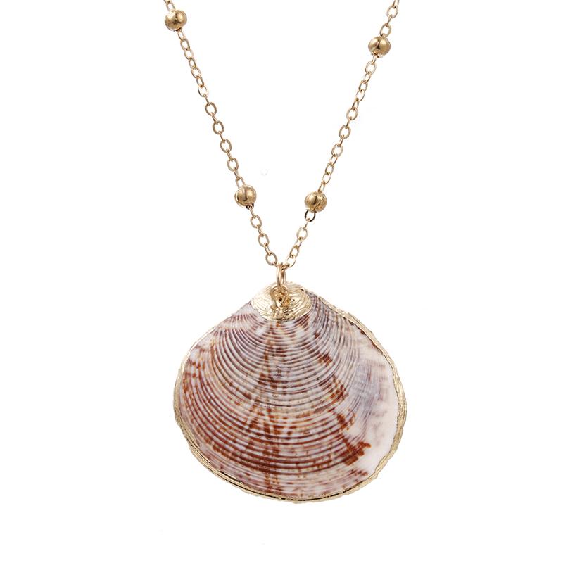 32 Styles Charm Boho Natural Shells Necklaces Scallop Pendant Necklace For Women Gifts Chain Style Alloy Seashell Summer Jewelry
