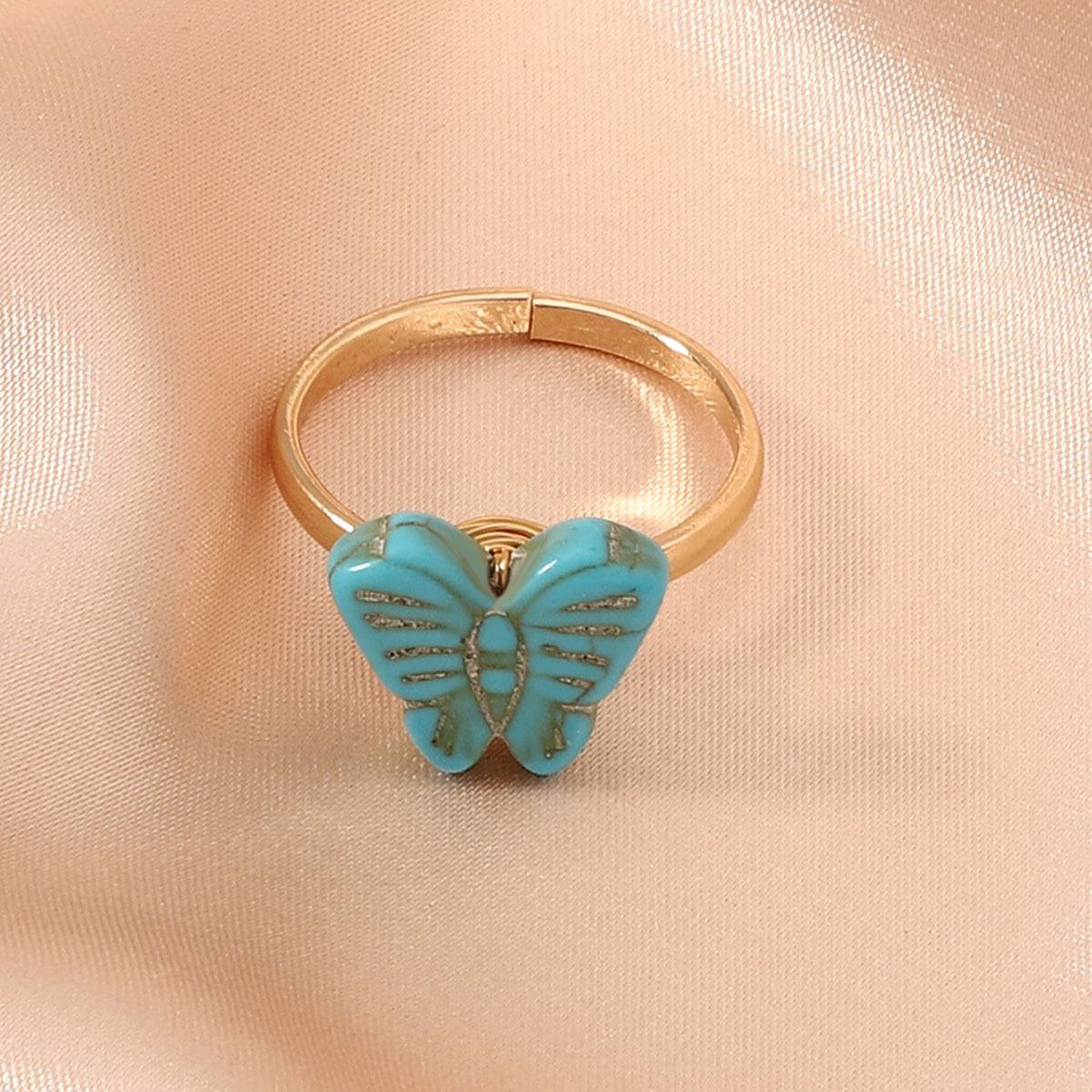 

Cross-border e-commerce French retro butterfly temperament light luxury versatile trend fashion European and American hand-woven jewelry ring